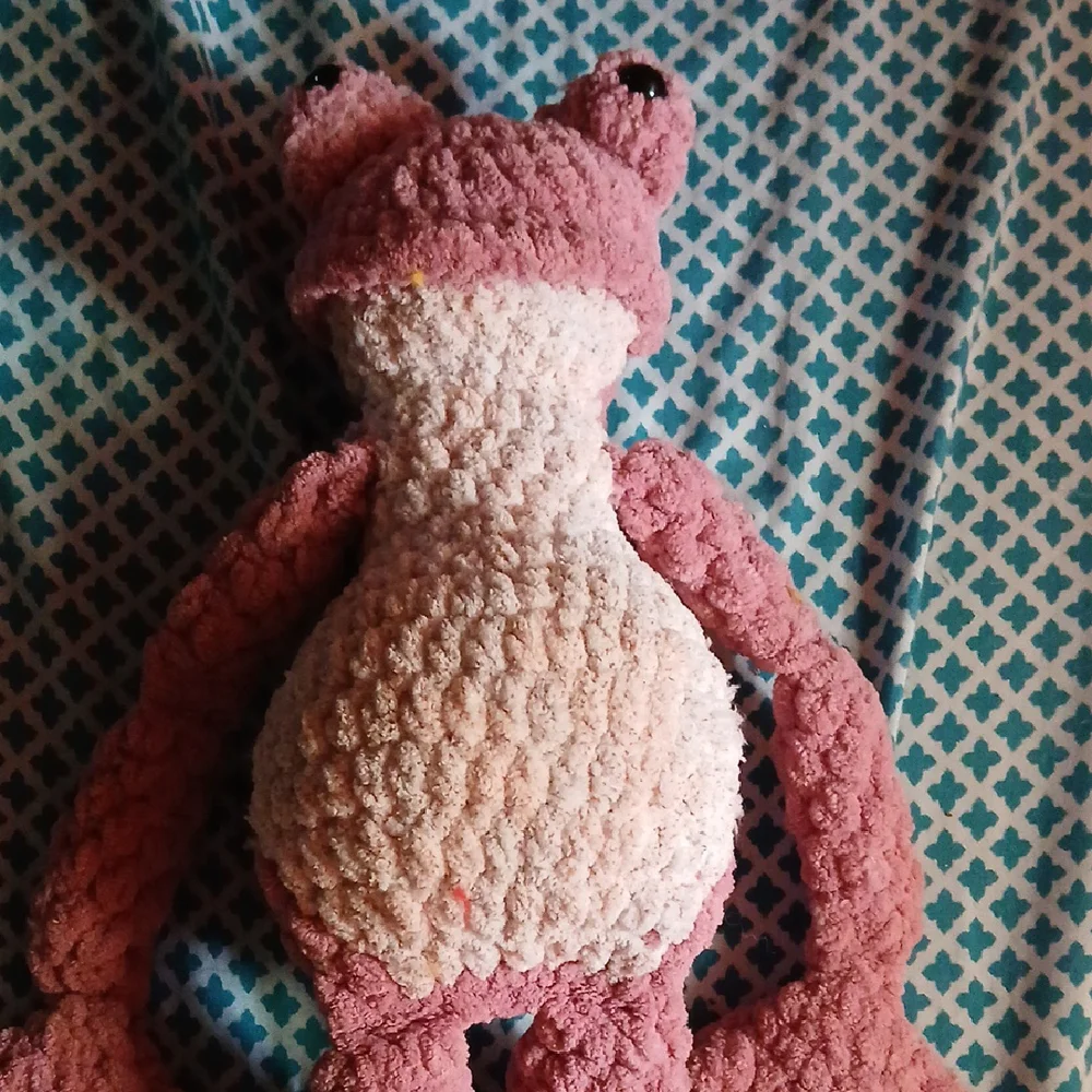 Pink and White Plush Toy